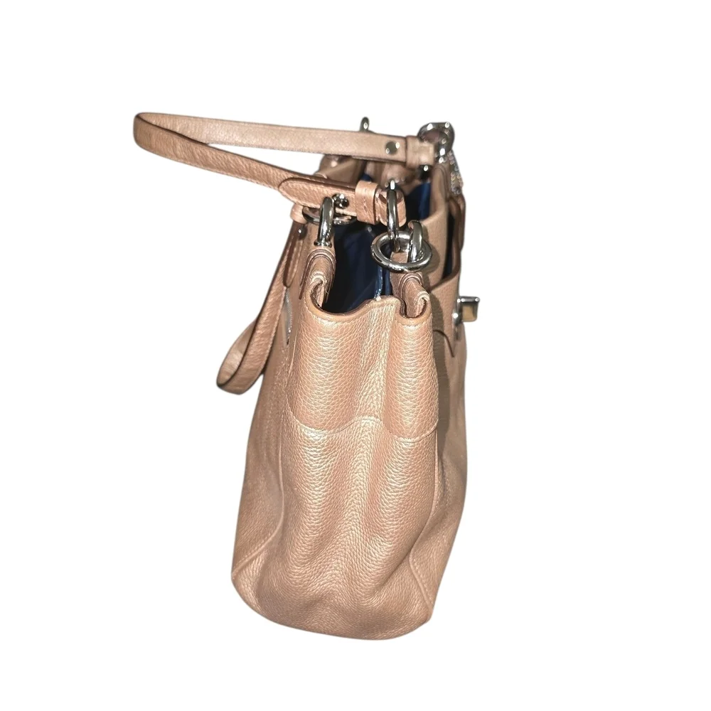 Coach Penelope Carryall Tan/Gold Leather Shoulder Bag Purse L1160